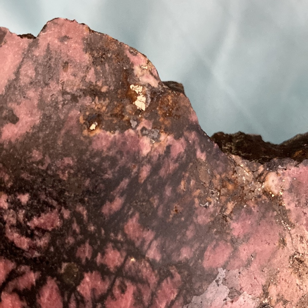 Rhodonite slab. Pink, black and brown. Place in southwest part of house. - Picture 4 of 5